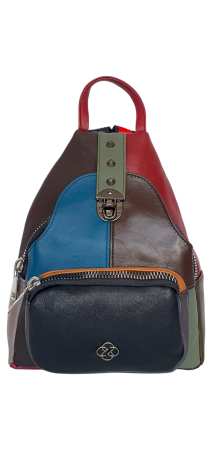 Rucsacuri Dama - Rucsac Dama Piele Naturala Multicolor Hema G04441