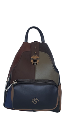 Rucsacuri Dama - Rucsac Dama Piele Naturala Multicolor Hema G04476