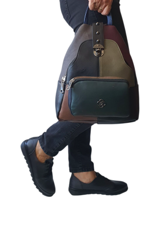 Rucsac Dama Piele Naturala Multicolor Hema G04477 [5]