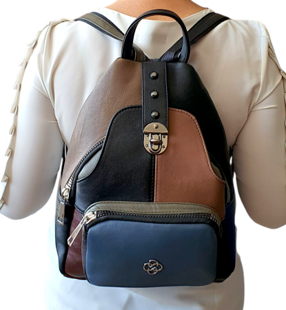 Rucsac Dama Piele Naturala Multicolor Hema G04489 [6]