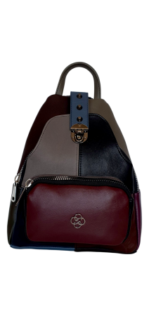 Rucsacuri Dama - Rucsac Dama Piele Naturala Multicolor Hema G04529