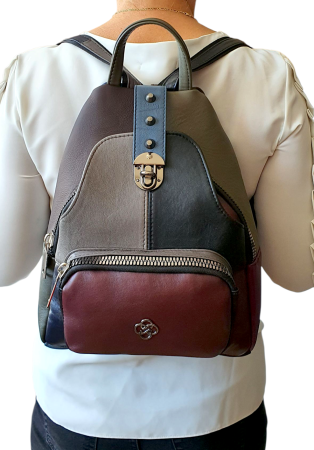 Rucsac Dama Piele Naturala Multicolor Hema G04529 [5]