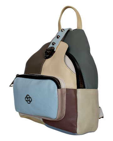 Rucsacuri Dama - Rucsac Dama Piele Naturala Multicolor Hema G04696