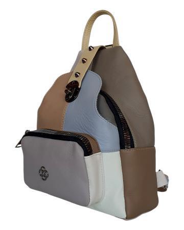 Rucsacuri Dama - Rucsac Dama Piele Naturala Multicolor Hema G04697