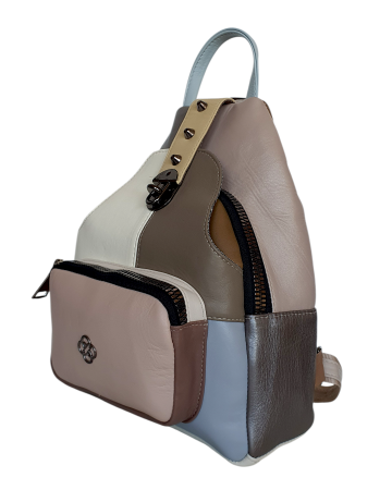 Rucsacuri Dama - Rucsac Dama Piele Naturala Multicolor Hema G04698