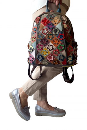 Rucsac Dama Piele Naturala Multicolor Ilaria G03507 [6]