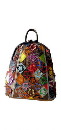 Rucsacuri Dama - Rucsac Dama Piele Naturala Multicolor Ilaria G03818