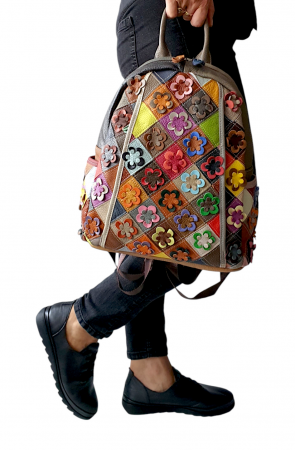 Rucsac Dama Piele Naturala Multicolor Ilaria G03818 [5]