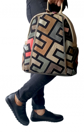 Rucsac Dama Piele Naturala Multicolor Ilaria G03998 [5]