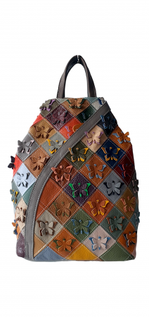 Rucsacuri Dama - Rucsac Dama Piele Naturala Multicolor Jetla G03510