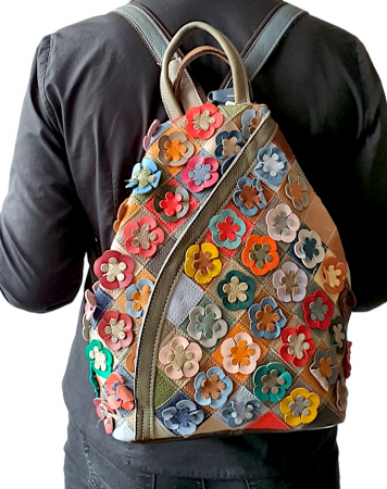 Rucsac Dama Piele Naturala Multicolor Jetla G03703 [6]