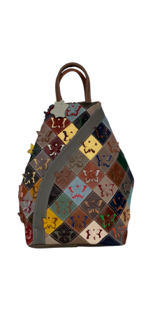 Rucsacuri Dama - Rucsac Dama Piele Naturala Multicolor Jetla G04633