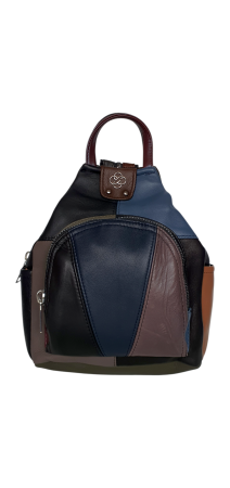 Rucsacuri Dama - Rucsac Dama Piele Naturala Multicolor Jetmira G04598