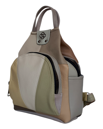 Rucsacuri Dama - Rucsac Dama Piele Naturala Multicolor Jetmira G04705