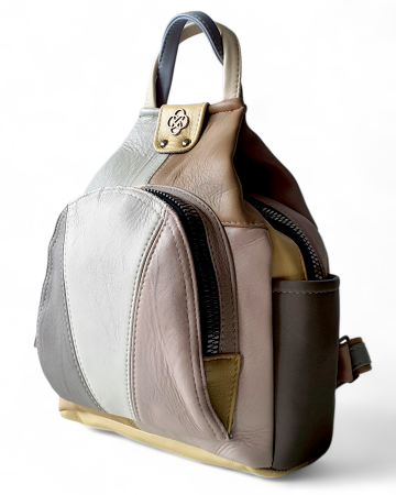 Rucsacuri Dama - Rucsac Dama Piele Naturala Multicolor Jetmira G04775