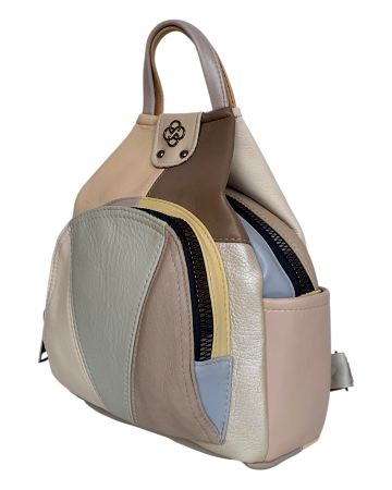 Rucsacuri Dama - Rucsac Dama Piele Naturala Multicolor Jetmira G04777
