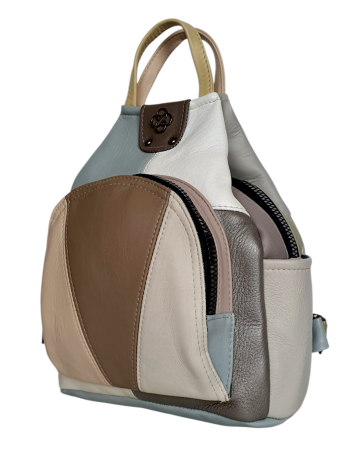 Rucsacuri Dama - Rucsac Dama Piele Naturala Multicolor Jetmira G04778