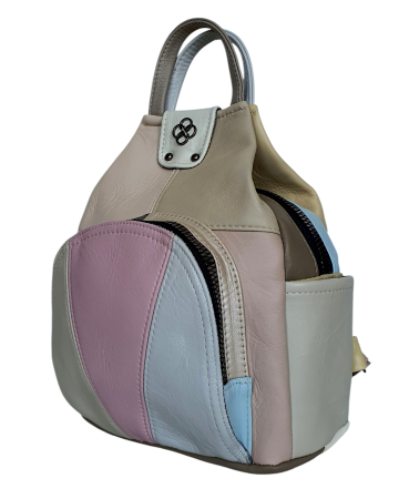 Rucsacuri Dama - Rucsac Dama Piele Naturala Multicolor Jetmira G04795