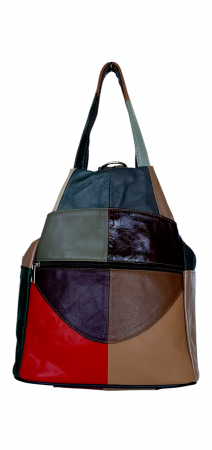 Rucsacuri Dama - Rucsac Dama Piele Naturala Multicolor Lili G04391