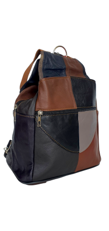 Rucsacuri Dama - Rucsac Dama Piele Naturala Multicolor Lili G04433