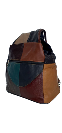 Rucsacuri Dama - Rucsac Dama Piele Naturala Multicolor Lili G04538
