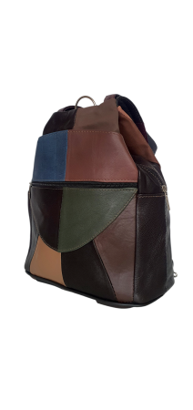 Rucsacuri Dama - Rucsac Dama Piele Naturala Multicolor Lili G04591