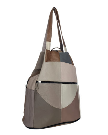 Rucsacuri Dama - Rucsac Dama Piele Naturala Multicolor Lili G04674