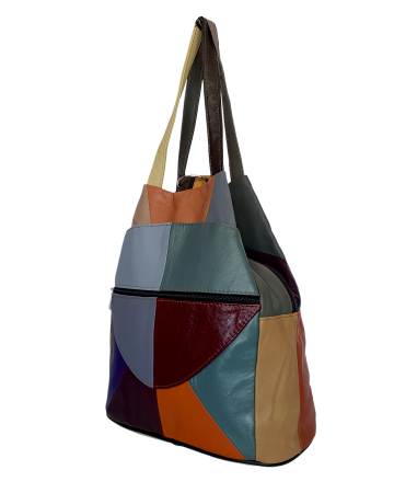 Rucsacuri Dama - Rucsac Dama Piele Naturala Multicolor Lili G04689