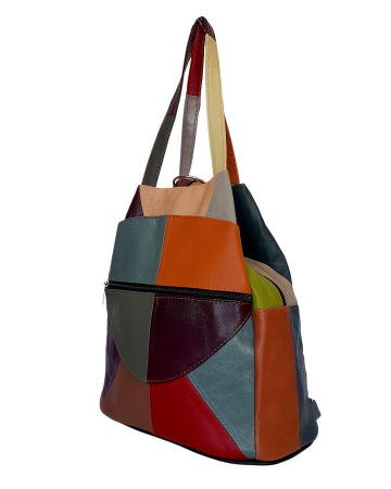 Rucsacuri Dama - Rucsac Dama Piele Naturala Multicolor Lili G04691