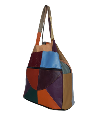 Rucsacuri Dama - Rucsac Dama Piele Naturala Multicolor Lili G04693