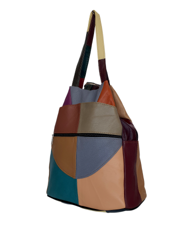 Rucsacuri Dama - Rucsac Dama Piele Naturala Multicolor Lili G04695