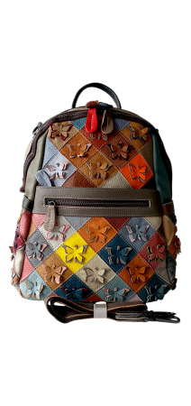 Rucsacuri Dama - Rucsac Dama Piele Naturala Multicolor Lizy G03810