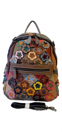Rucsacuri Dama - Rucsac Dama Piele Naturala Multicolor Lizy G04098