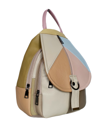 Rucsacuri Dama - Rucsac Dama Piele Naturala Multicolor Margareta G04711