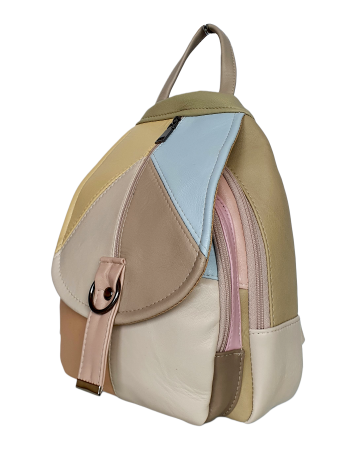 Rucsacuri Dama - Rucsac Dama Piele Naturala Multicolor Margareta G04712