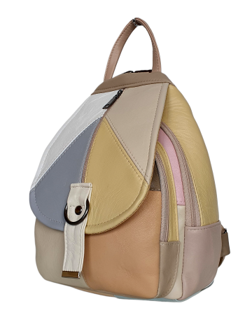 Rucsacuri Dama - Rucsac Dama Piele Naturala Multicolor Margareta G04713