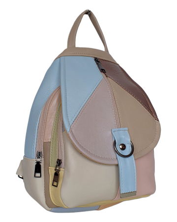 Rucsacuri Dama - Rucsac Dama Piele Naturala Multicolor Margareta G04714