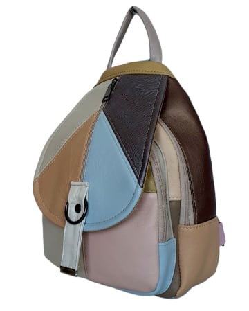 Rucsacuri Dama - Rucsac Dama Piele Naturala Multicolor Margareta G04796