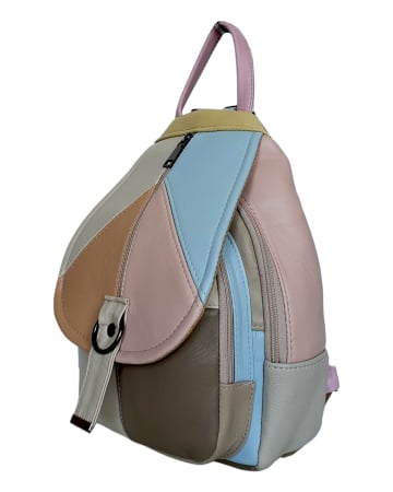 Rucsacuri Dama - Rucsac Dama Piele Naturala Multicolor Margareta G04797
