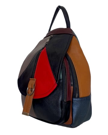 Rucsacuri Dama - Rucsac Dama Piele Naturala Multicolor Margareta G04798