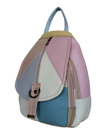 Rucsacuri Dama - Rucsac Dama Piele Naturala Multicolor Margareta G04799