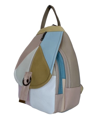 Rucsacuri Dama - Rucsac Dama Piele Naturala Multicolor Margareta G04800