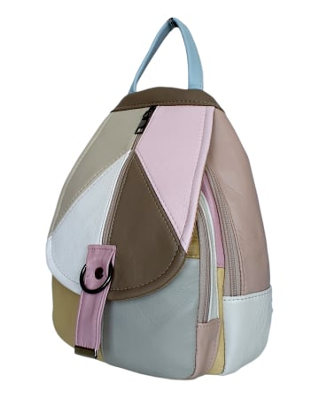 Rucsacuri Dama - Rucsac Dama Piele Naturala Multicolor Margareta G04801