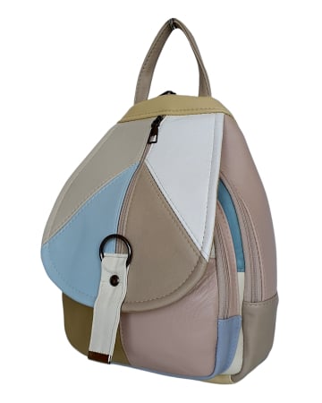 Rucsacuri Dama - Rucsac Dama Piele Naturala Multicolor Margareta G04802