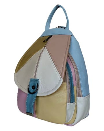 Rucsacuri Dama - Rucsac Dama Piele Naturala Multicolor Margareta G04803
