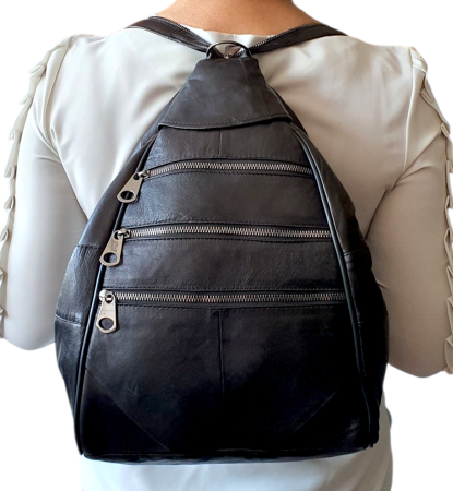 Rucsac Dama Piele Naturala Negru Seana G04427 [4]