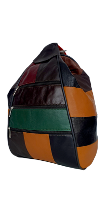 Rucsacuri Dama - Rucsac Dama Piele Naturala Multicolor Seana G04428
