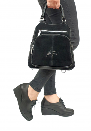 Rucsac Dama Piele Naturala Negru Pia G02470 [1]