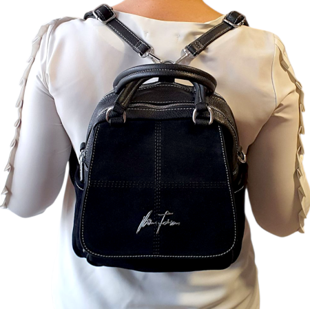 Rucsac Dama Piele Naturala Negru V.Fabbiano Carmen G04545 [8]