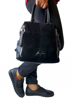 Rucsac Dama Piele Naturala Negru Velina G04418 [5]